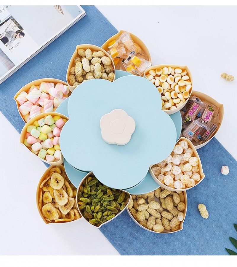 Flower Shape Rotating Snack Bowl Double-layer