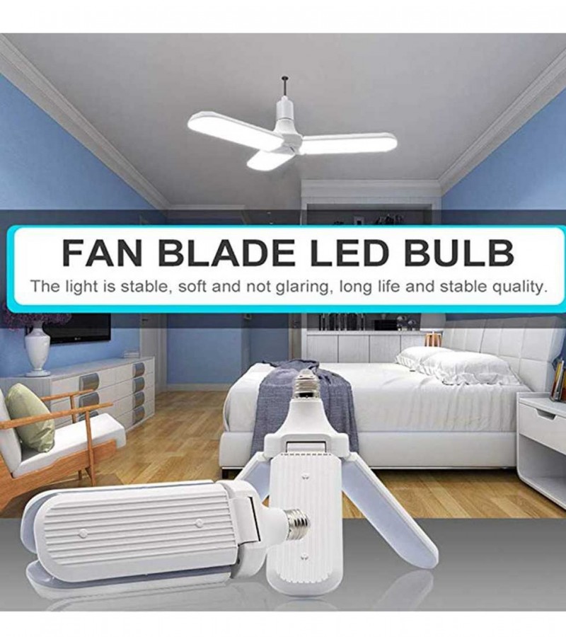 Foldable Fan Blade LED Light Lamp AC 220 V