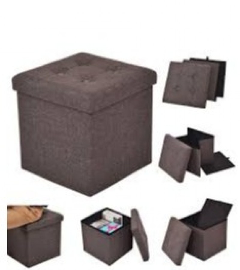 Foldable Storage Ottoman Cube Pouffe Seat Stool Box