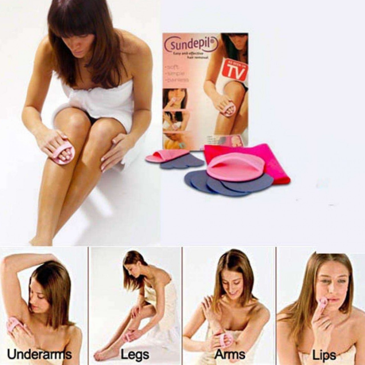 Hair Removing Pads For Women - Covered With Small Crystals - Painless Hair Removal for Women