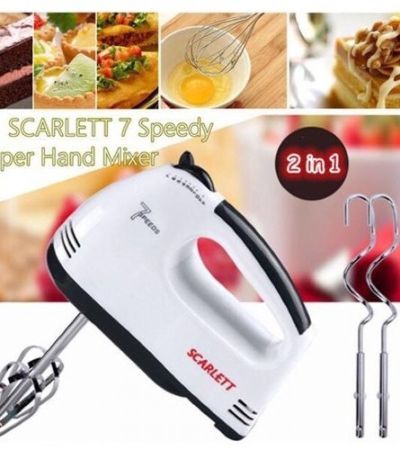 Hand Mixer 7 Speed 180W Lightweight Handheld Whisk with Pedestal for Kitchen