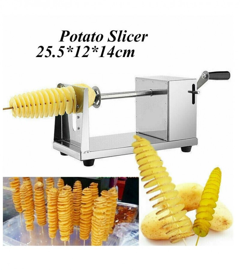 Manual Stainless Steel Twisted Apple Potato Slicer Peelers Spiral French Fries