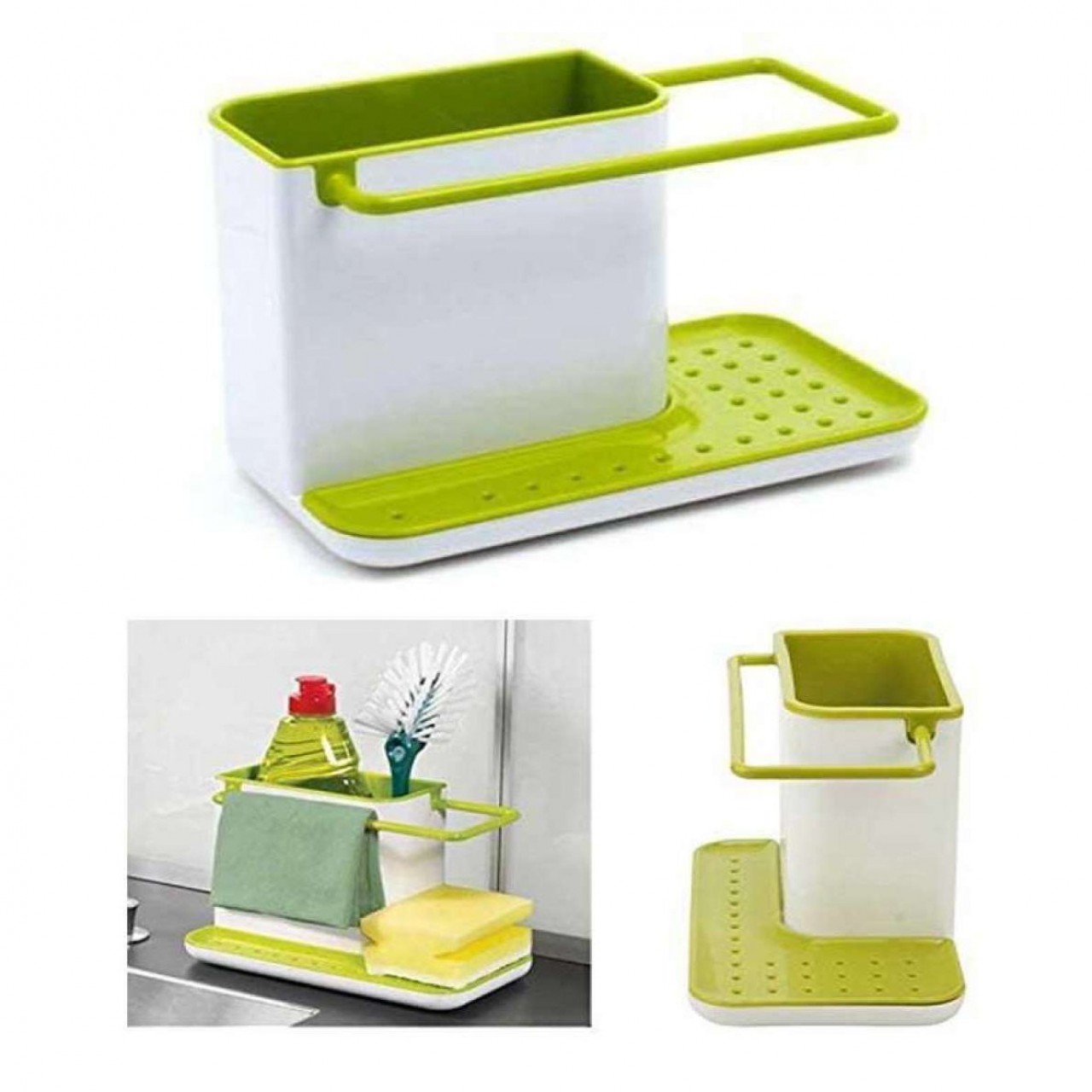 Suction Cup Kitchen, Bathroom Corner - Shelf Storage Rack - Pack Of 2 - Plastic