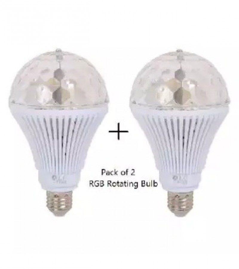 (Pack of 2) RGB Rotating LED Bulb