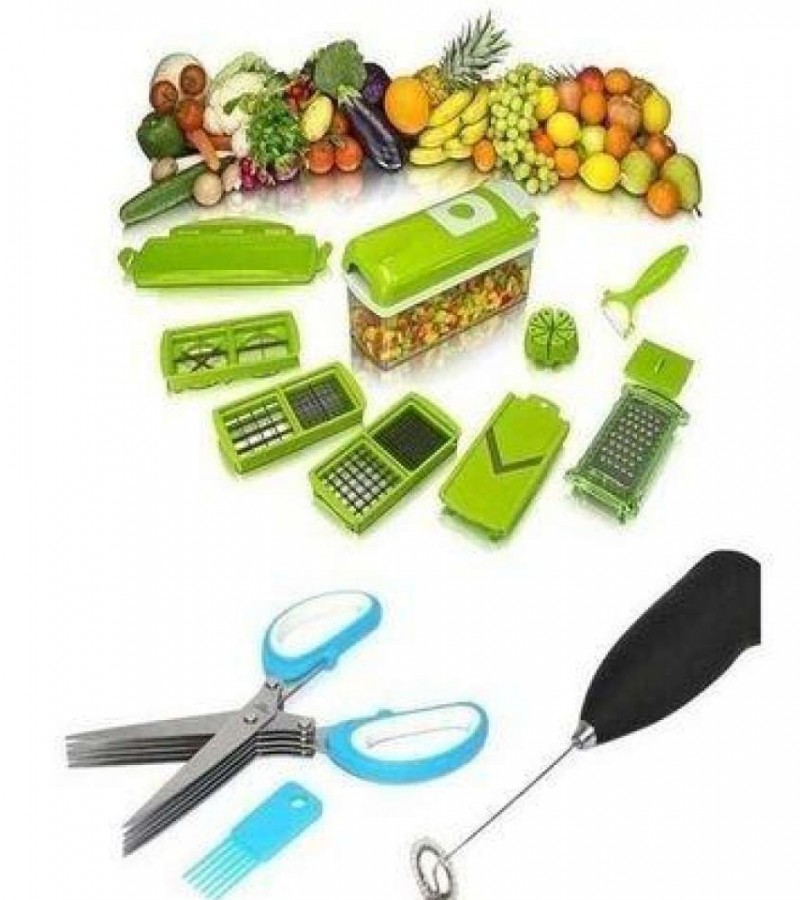 Pack Of 3 - Nicer Dicer, 5 Layer Kitchen Scissors & Coffee Beater