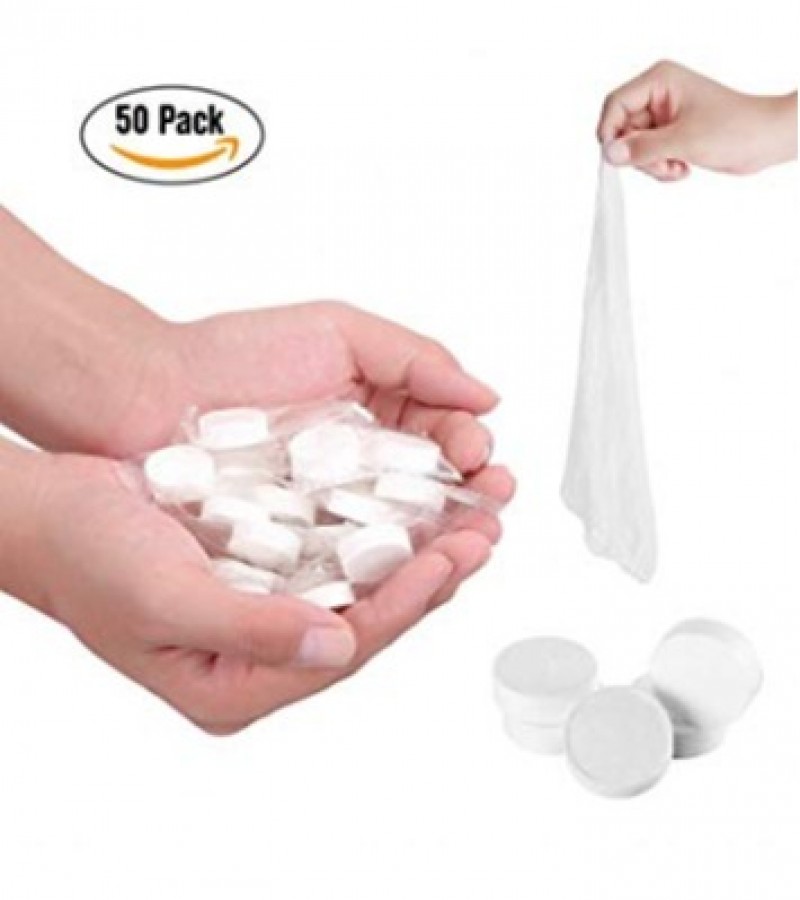 Pack of 50 Compressed Cotton Towels Candy Tablet Towels
