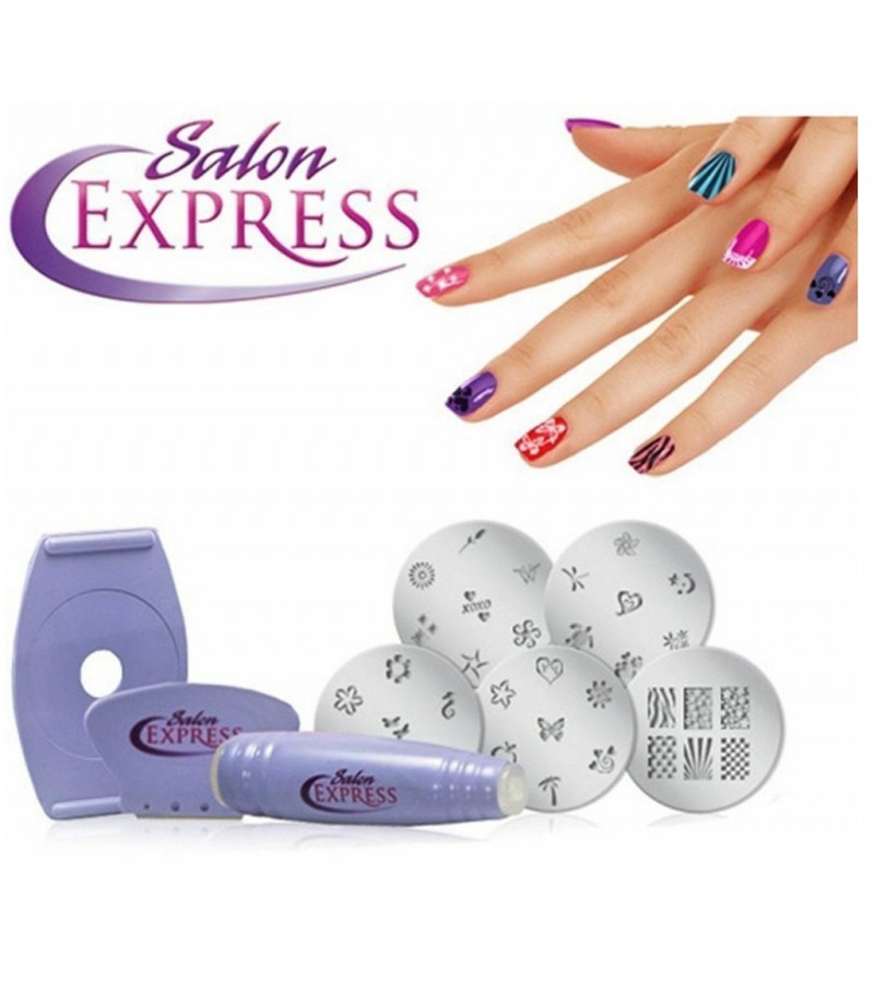 Professional Salon Express Nails Art DIY Stamping Polish Kit For Girls