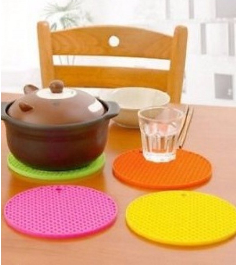 Round Silicone Non-slip Heat Resistant Mat Coaster Cushion Placemat Pot Holder