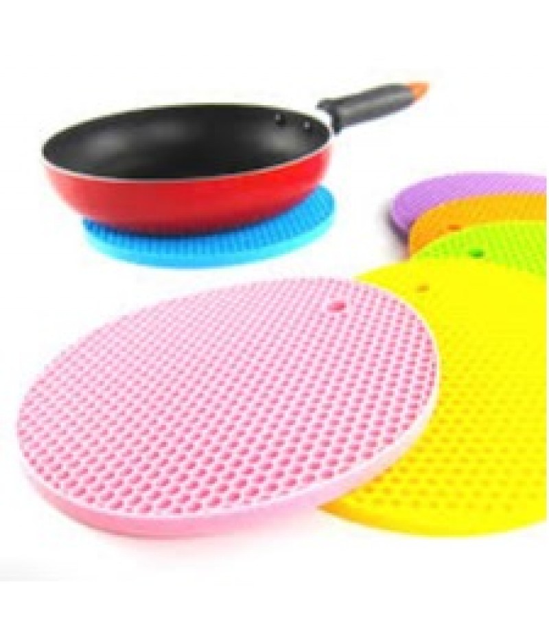 Round Silicone Non-slip Heat Resistant Mat Coaster Cushion Placemat Pot Holder