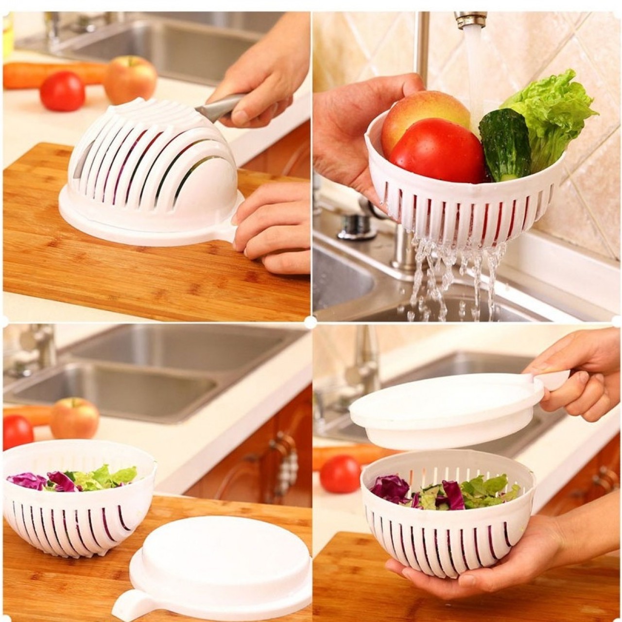 Fruit Vegetable Slicer, Salad Cutter Bowl