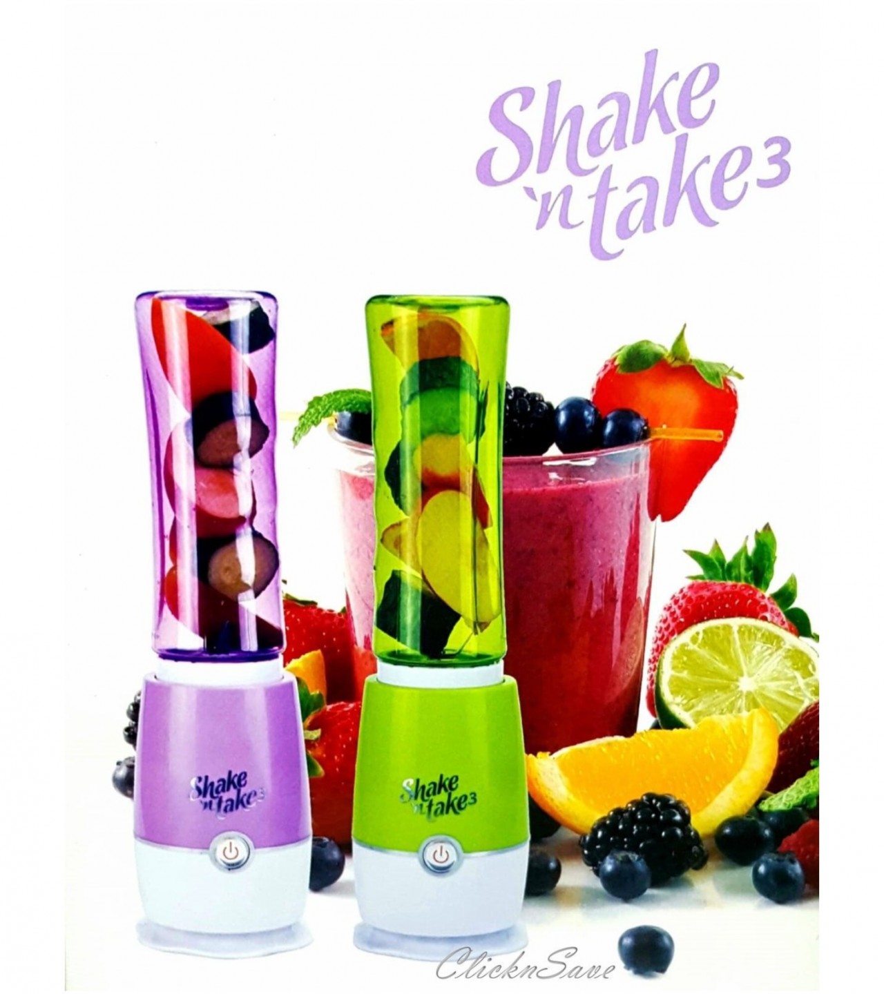 Shake N Take Sports Bottle Blender Portable Juicer & Chopper Processor