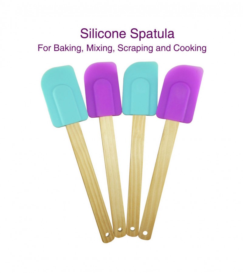 Silicone Spatula With Wood Handle, Non-Stick, High Heat Resistant