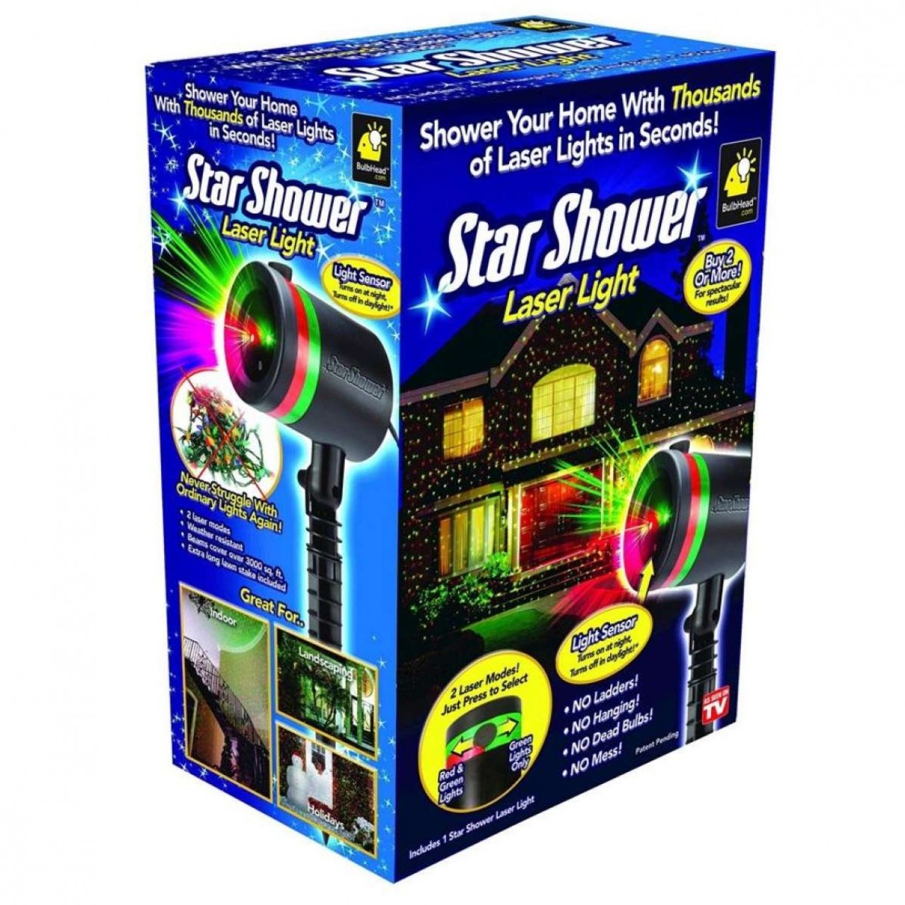 Star Shower Motion Laser Lights - Star Projector - Black