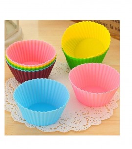 Pack of 12 - Round Shape Silicone Muffin Cup Cake Mould - Sale price - Buy  online in Pakistan 