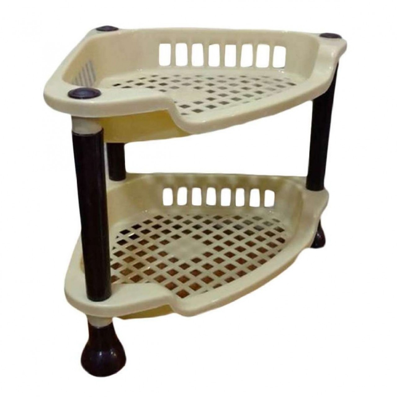 Two Layer Corner Rack - Compact Size - Suitable for Kitchens & Bathrooms