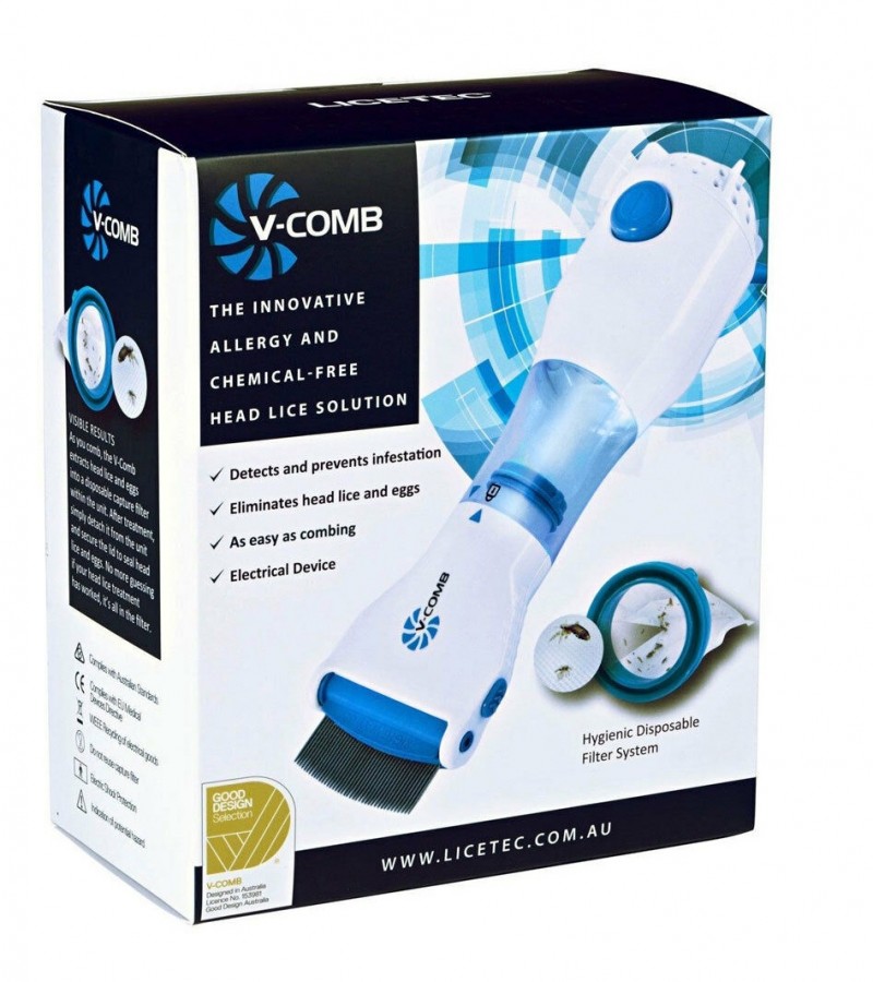 VComb Mess & Chemical Free Head Lice Nit Electrical Treatment