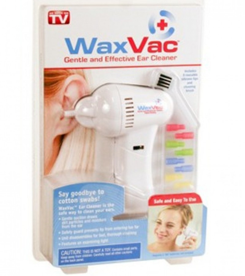 WaxVac Gentle & Effective Electric Ear Cleaner - 8 Silicon Tips & Cleaning Brush
