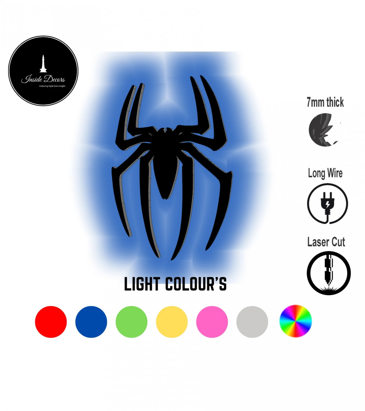 spiderman wooden 7MM THICK wall led wall lamp for gamming room