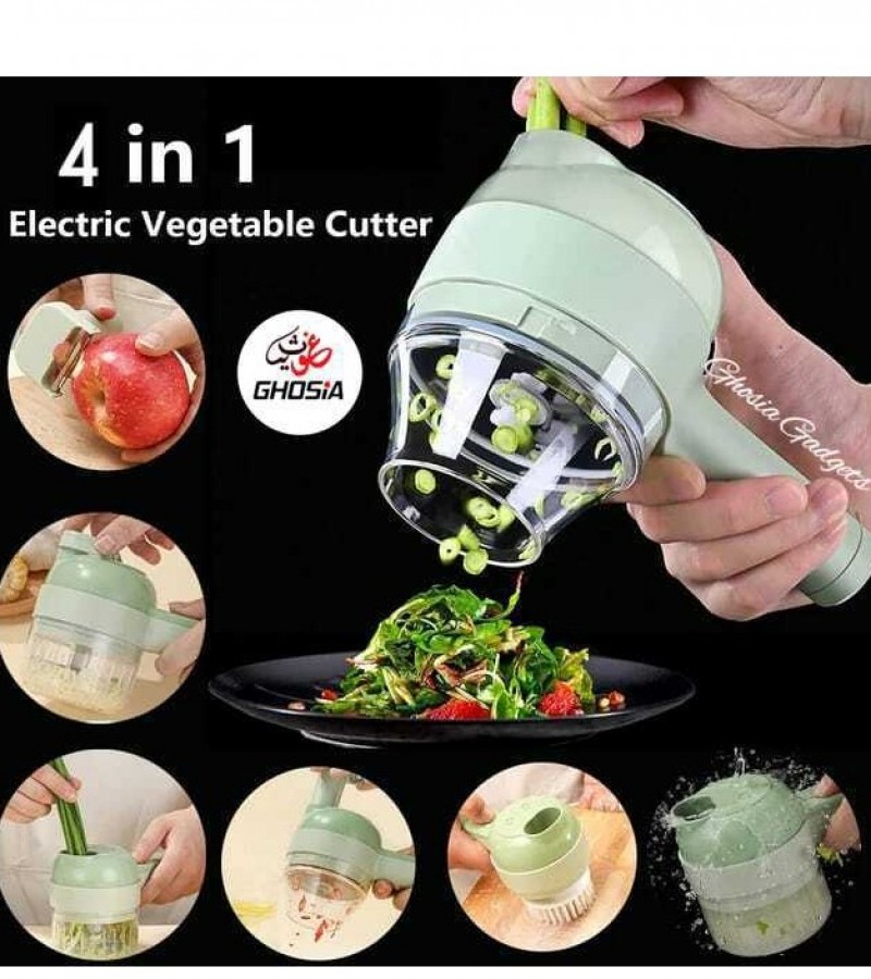 4 In1 Multifunctional Electric Vegetable Cutter Slicer Usb Charging