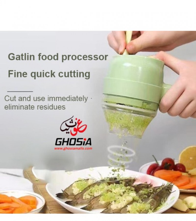 4 in 1 Handheld Electric Vegetable Cutter Set Multifunctional Hand Held Food Processor