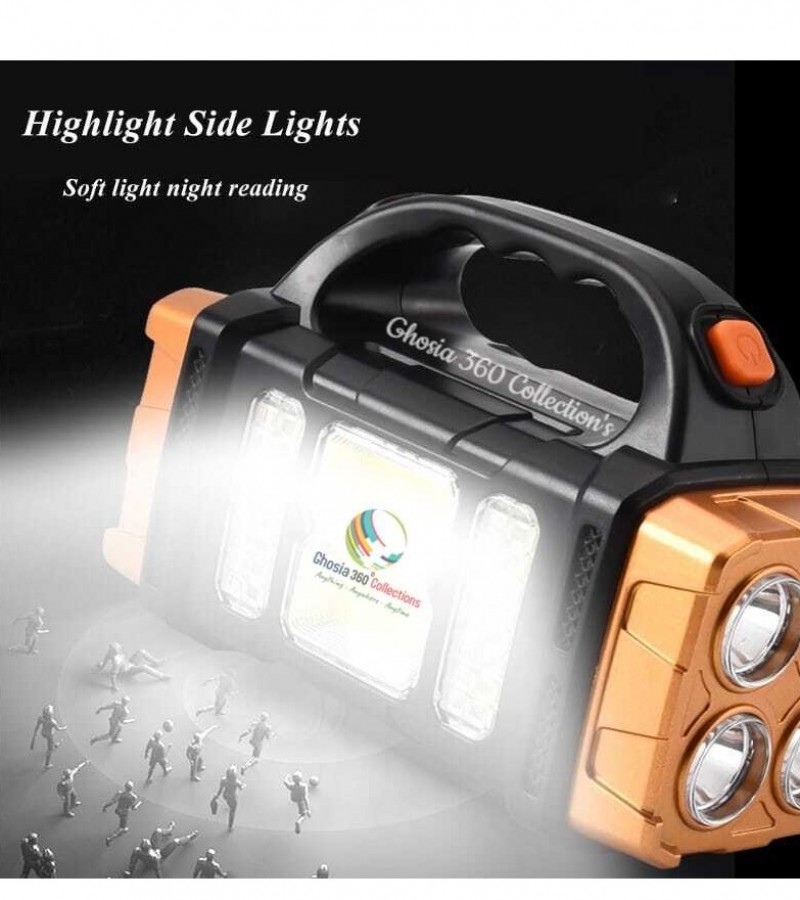 5 in 1 Hurry Bolt Super Bright Led Flashlight Waterproof 4 Modes Searchlight with Power Bank