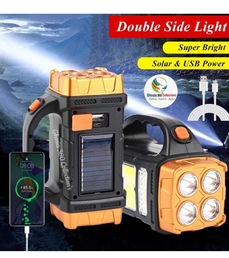 5 in 1 Hurry Bolt Super Bright Led Flashlight Waterproof 4 Modes Searchlight with Power Bank