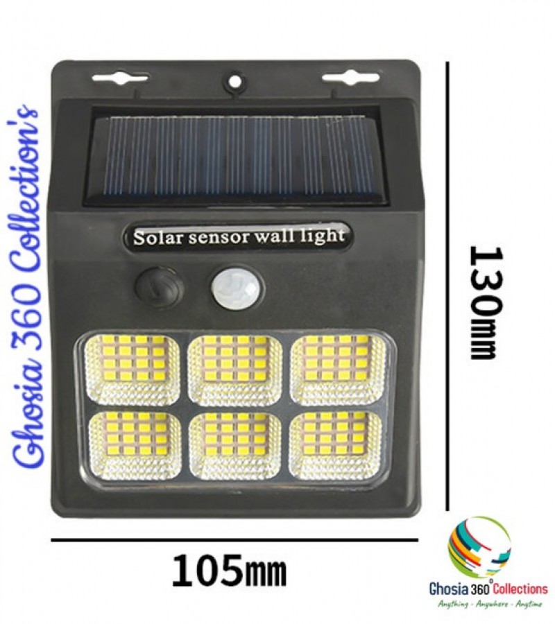 96-LED/6 COB Solar Light Outdoor Solar Rechargeable Wall Lamp PIR Motion Sensor Wall Light Waterpro