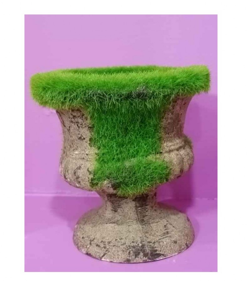 Antique Wooden Artificial Grassy Gamli for Home/Office Decor Small Size