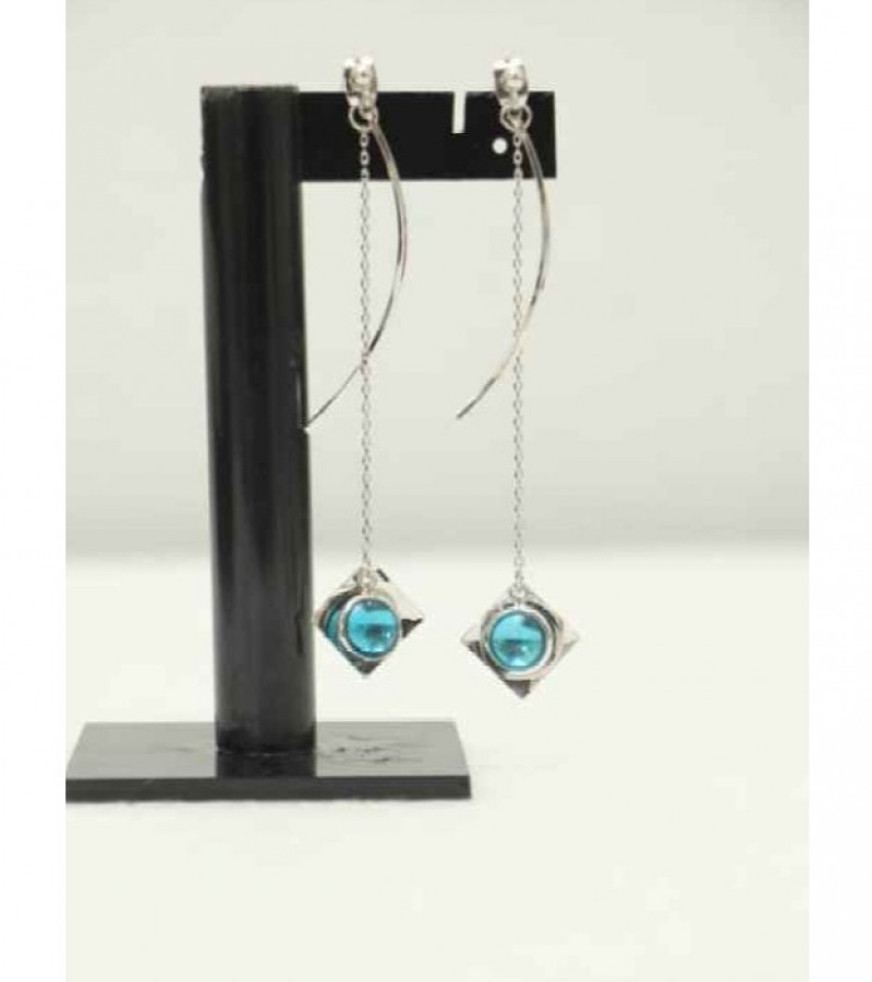 Earring Square Plate with Beautiful Stone Long Drop GC-239 & 240