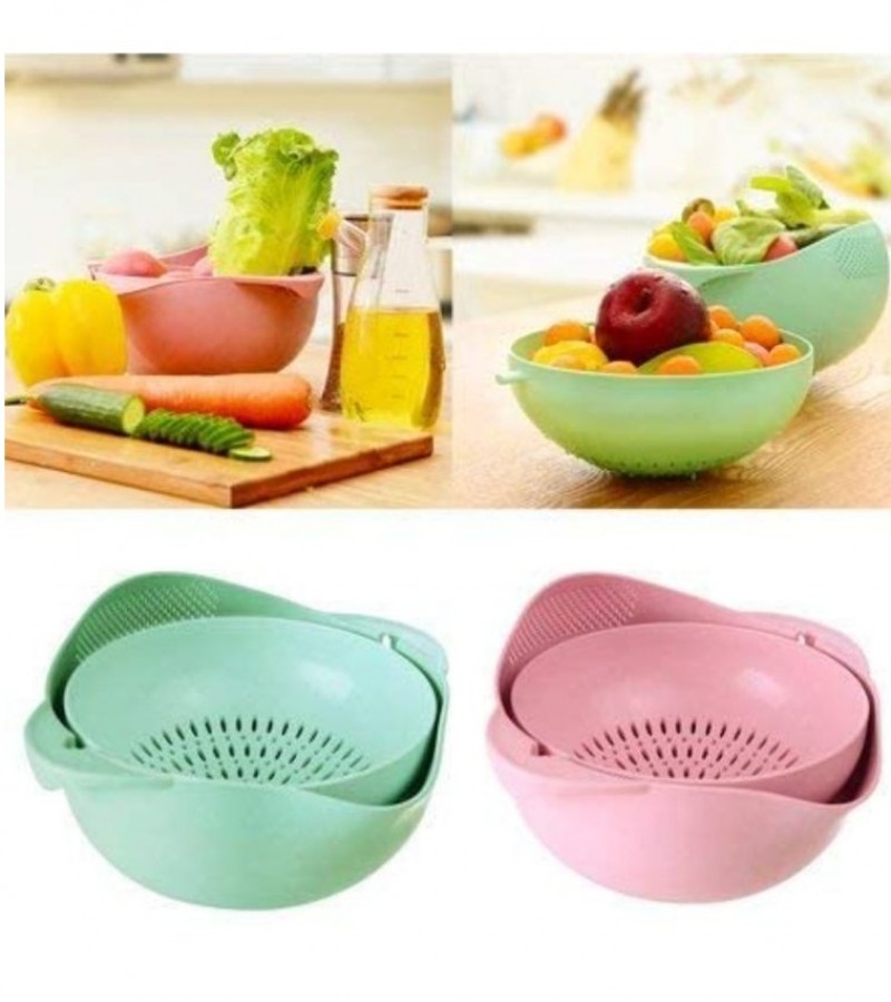 Kitchen Double Drain Washing Basket Bowl Rice ,fruits cherries Washer Accessories and tools GCK-50