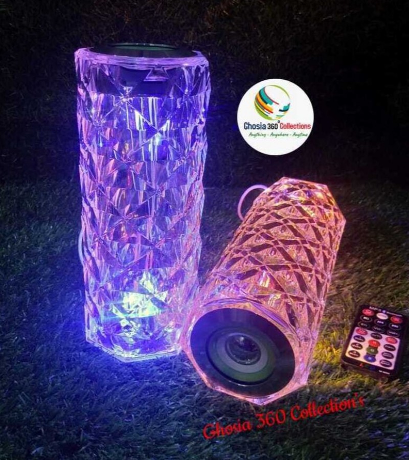 LED Crystal Table Lamp Touch  Remote Controlled Rechargeable Desk Lamps With Bluetooth Speaker