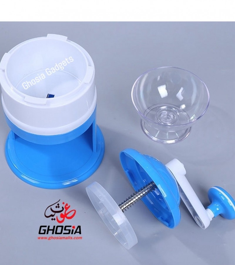 Manual Ice Crusher with Transparent Bowl Mini Handheld Easy Ice Shaver For Summer KN-495