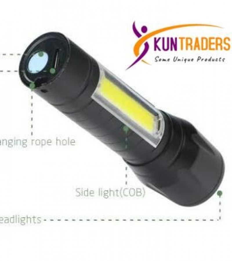 Mini USB Rechargeable Flashlight Torch Zoom Lamp