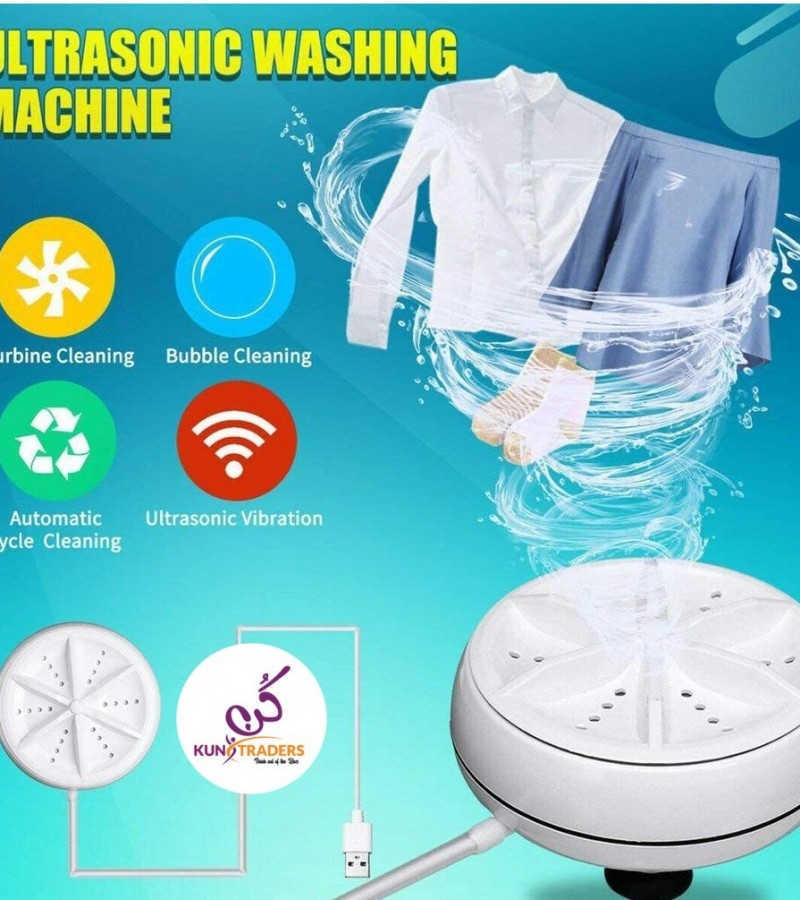 Mini Washing Machine Ultrasonic Turbine Portable Turbo Washer for Travel Business Trip , College Roo