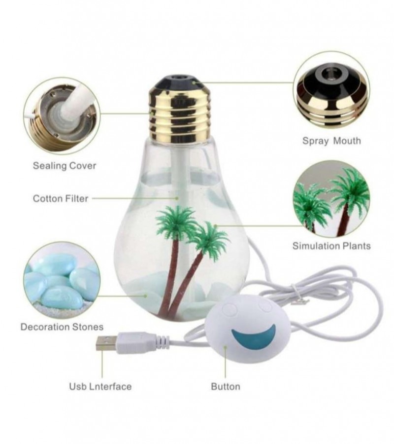 Original Bulb Humidifier & Air Purifier With Colourful Changing Lights