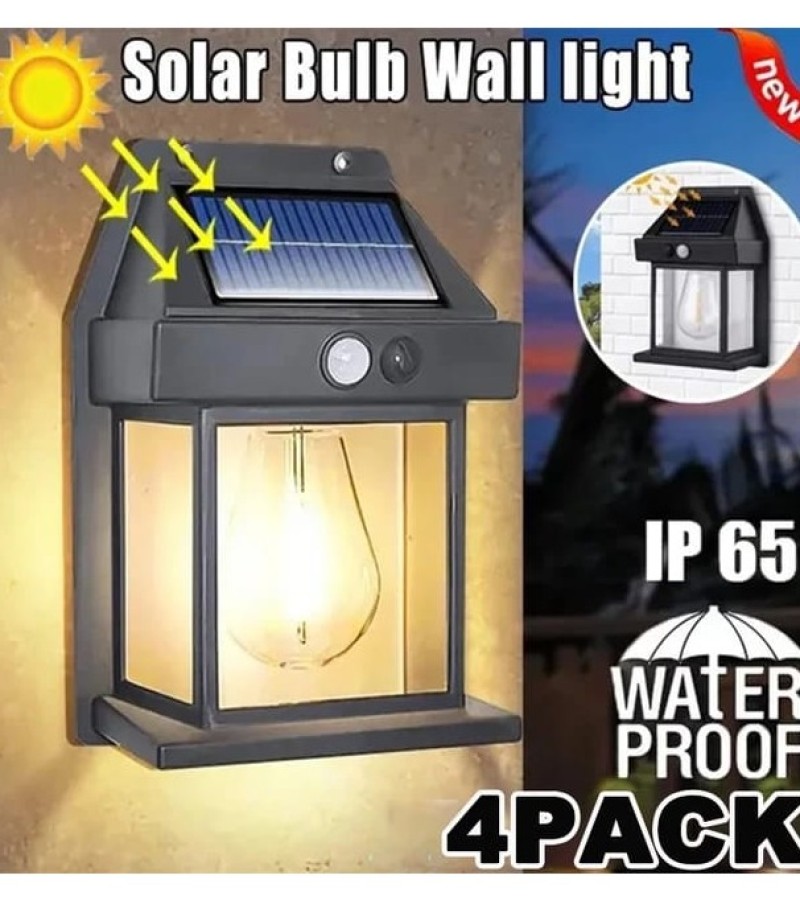 Outdoor Solar Wall Lamp Waterproof Tungsten Filament Lamp Induction Lamp Home Garden Light