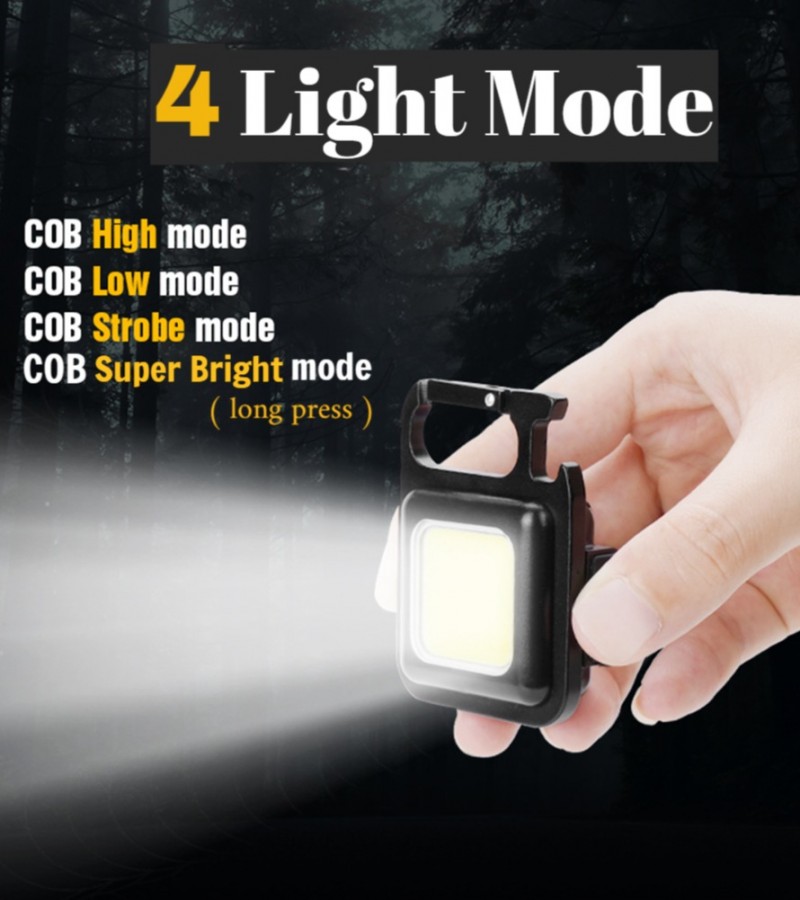 Rechargeable Emergency Light Led High-Brightness Cob Key Chain Tool Outdoor Emergency Light