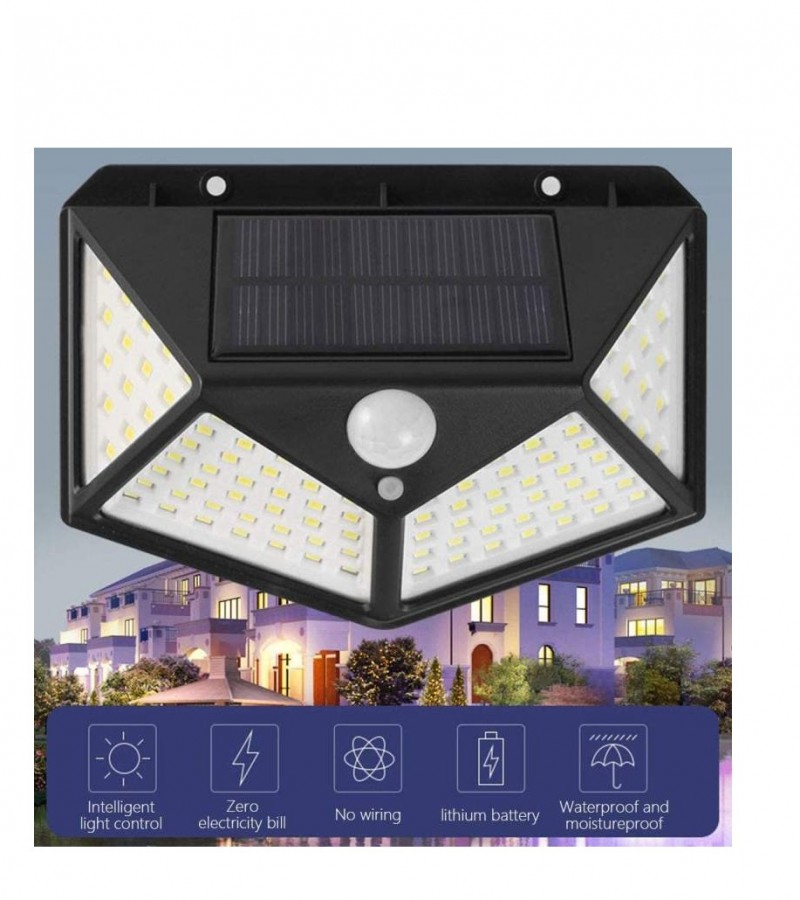 Solar Lights Outdoor,Solar Motion Sensor Lights 100 LED, Security Wall Night Light