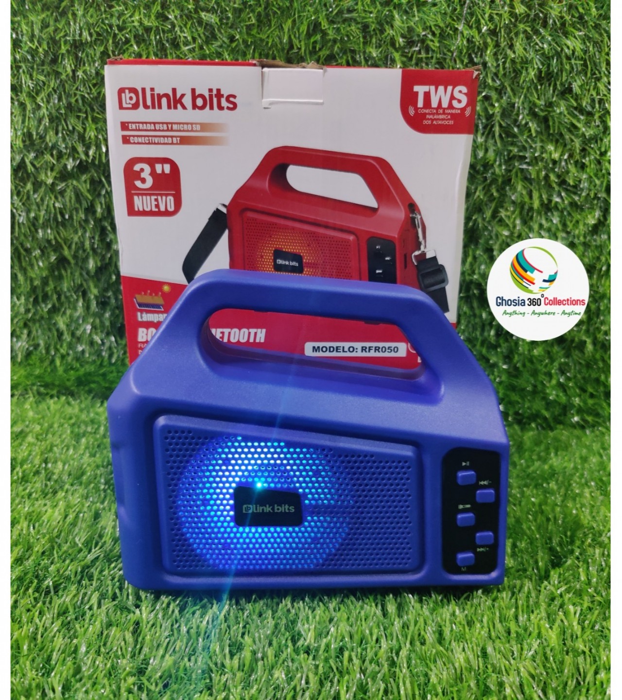 Solar Rechargeable Bluetooth/TWS Speaker With LED Torch Light USB Memory Card Supported