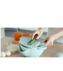 9 in 1 Multifunctional Rotating Vegetable Cutter Kitchen Slicer with Drain  Basket - Sale price - Buy online in Pakistan - Farosh.pk