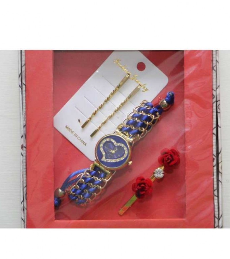 Watch Gift Pack 3 in 1 Newest Design Beautiful ladies watch Handmade Braided Bracelet