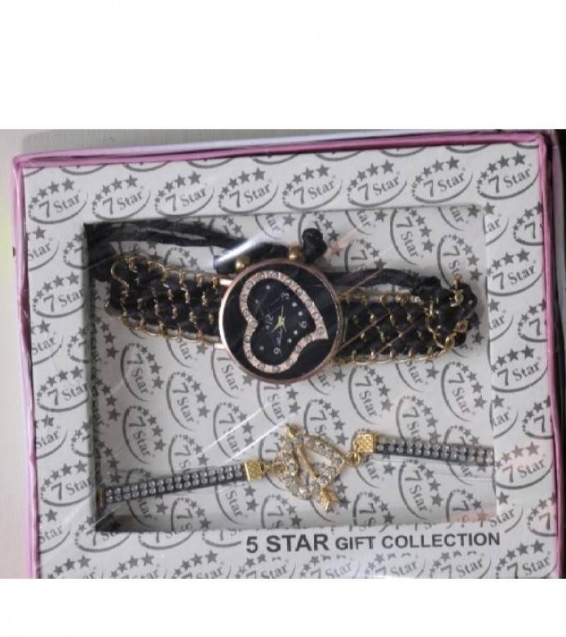 Watch Gift Pack Newest Design Beautiful Ladies Watch & Bracelet GCK-134