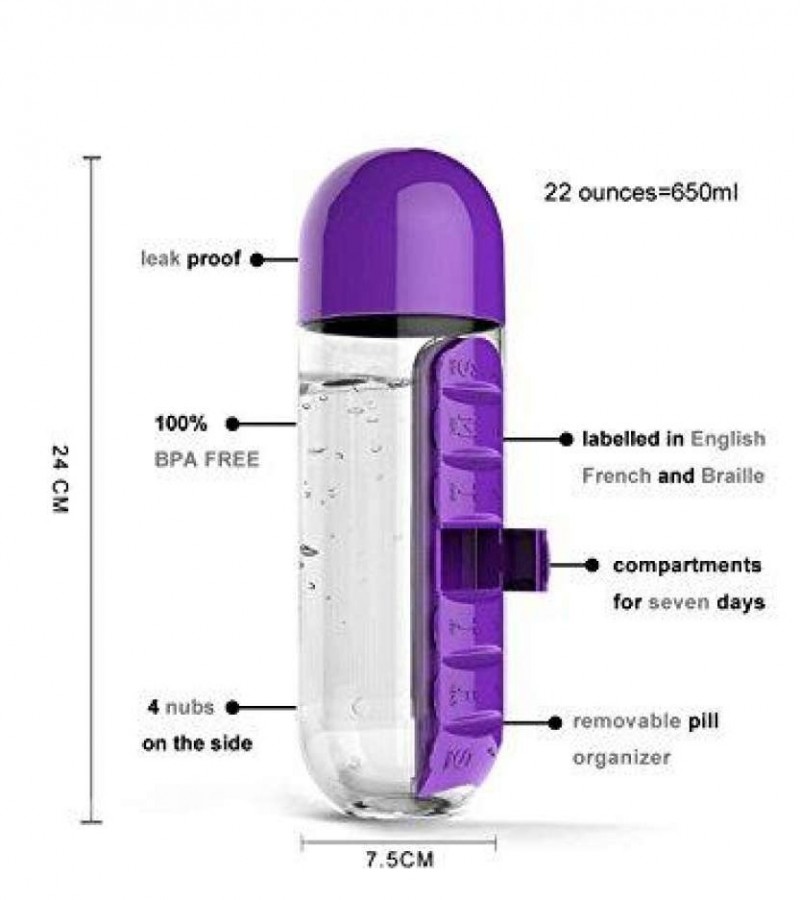 Weekly Pill Organizer & Water Bottle - GCK-058