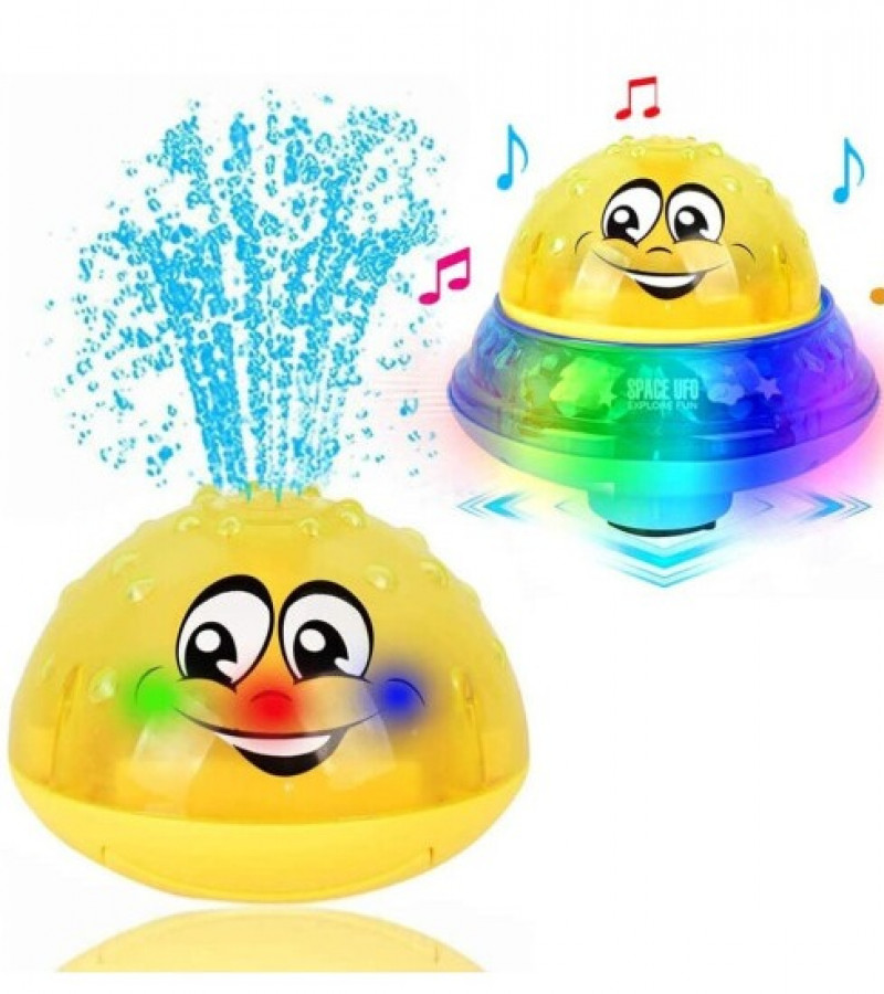 2 in 1 Electric Induction Water Spray Toy Space UFO Car Toys Creative Rotating Toy with Music and LED Flashing Light