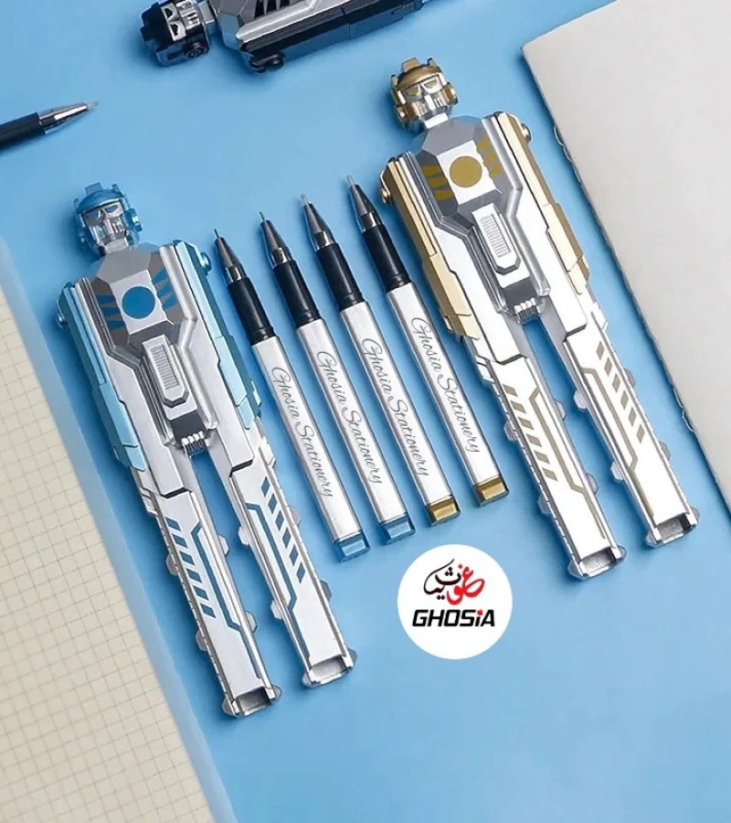 2 In 1 Robotic Transformer Gel Pen Kids Toys Pen Gel Pen Boy Creative Cool Deformation Robot Shape