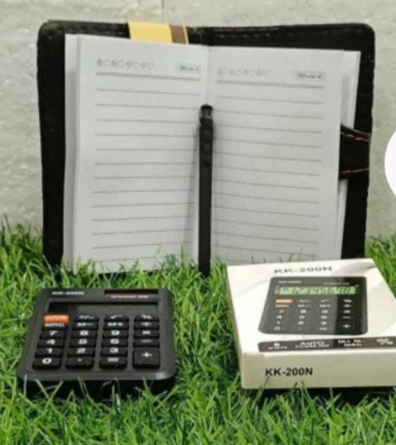 3 in one Pack of Dairy, Calculator, Ball Pen_Diary Notebook Memo Notepads