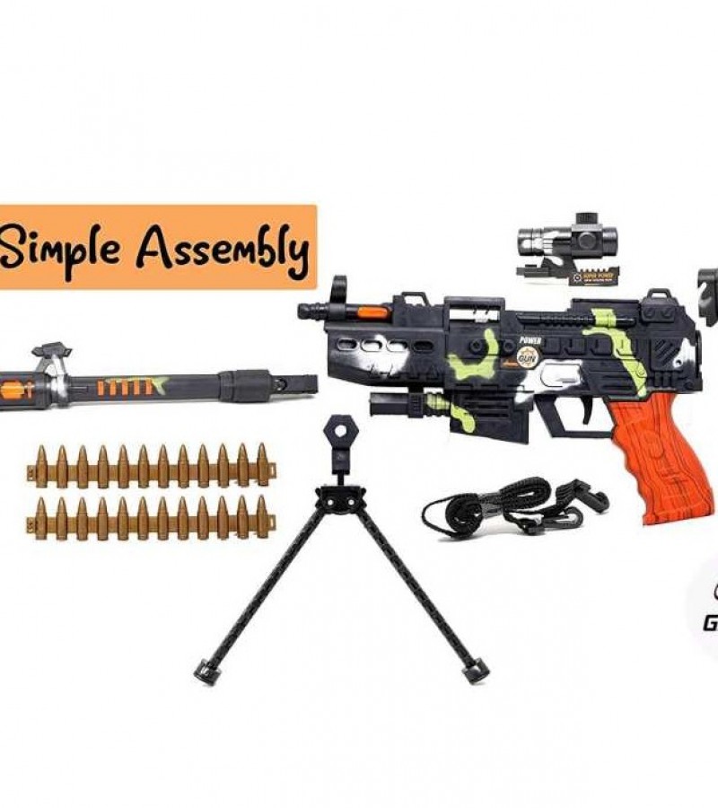 Acoustooptic_Iron_Gun_musical army_style toy_gun _for kids with music, lights and laser ligh