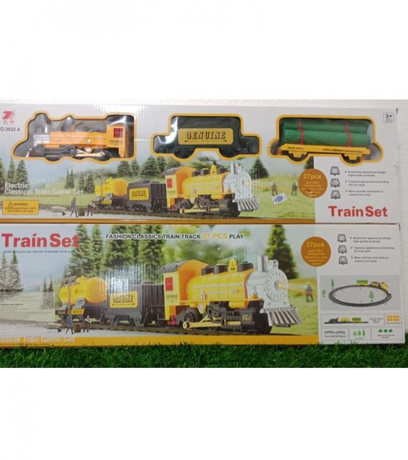 Battery Operated Train Track Toy With Headlight & Sounds for Kids