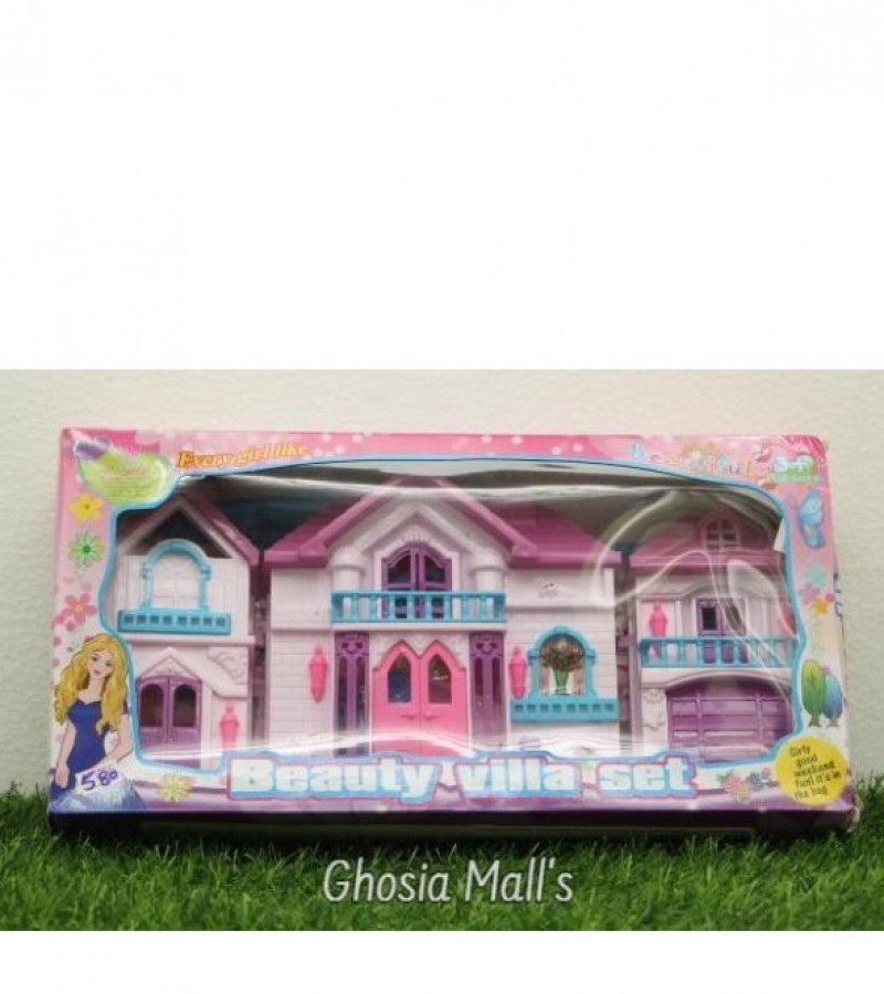 Big doll house with furniture for girls Pink & Purple Color