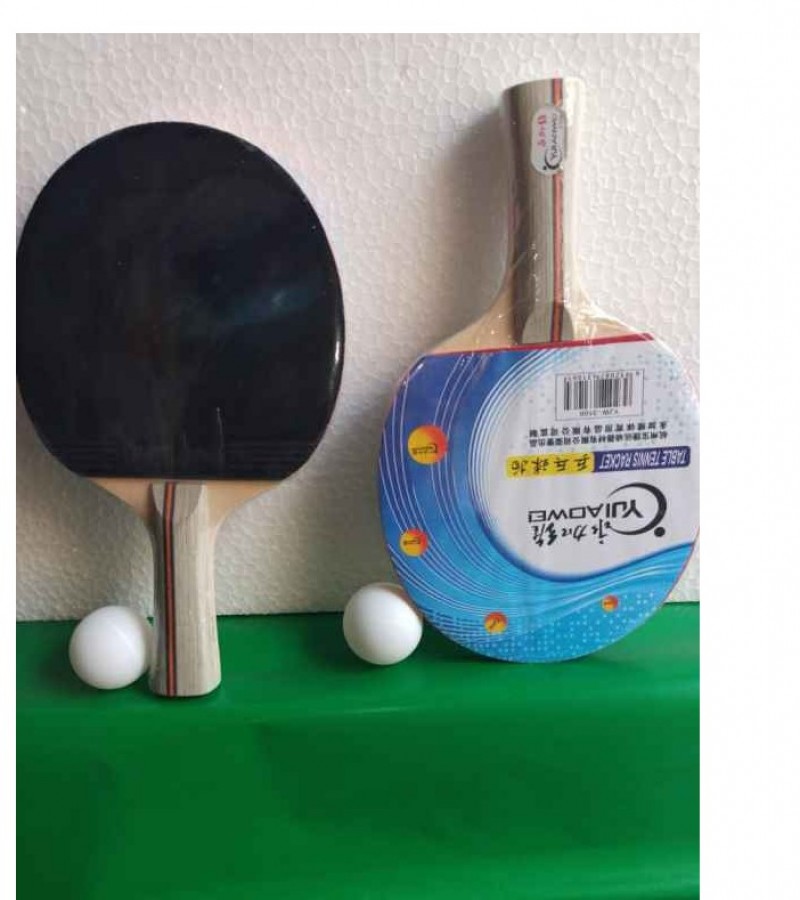 Branded Table Tennis Racket Pair With 2 Balls & Bags